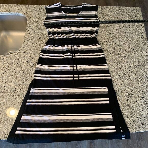 Talbots Black and White Striped Midi Dress - Picture 4 of 8